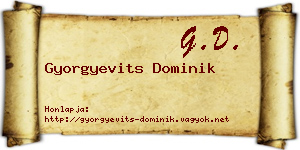 Gyorgyevits Dominik névjegykártya
